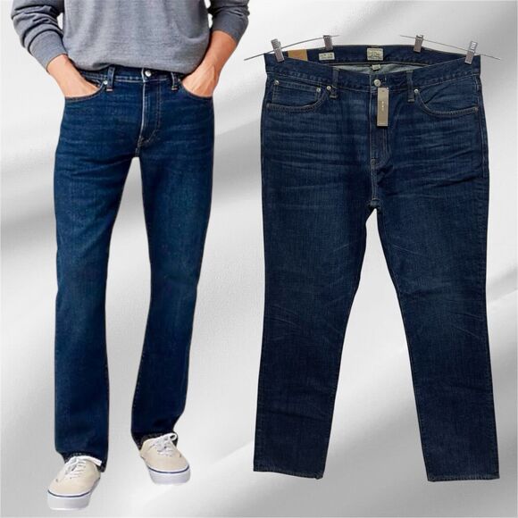 J.Crew 1040 Athletic Tailored Fit Narrow Tapered Leg Men's W38 L32  Blue Jeans - Picture 1 of 15
